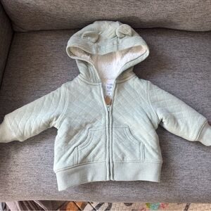 Adorable Quilted Kids Hoodie - Soft Green
